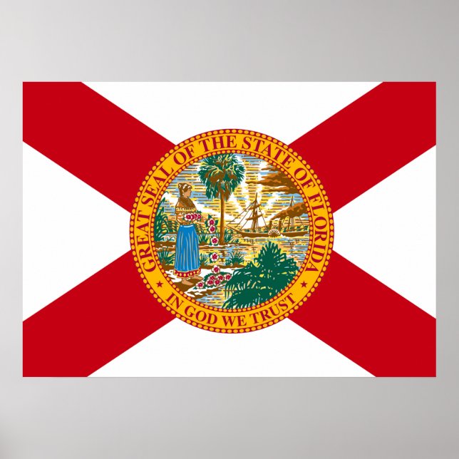 Póster Bandera del Estado de Florida (Frente)