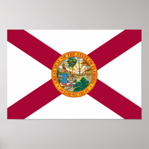 Póster Bandera del estado de Florida