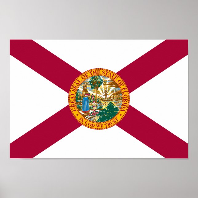 Póster Bandera del estado de Florida (Frente)