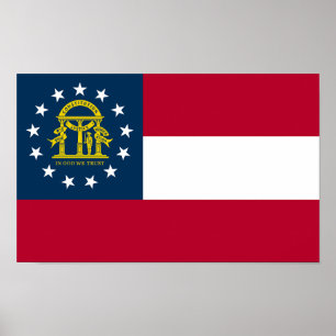 Póster Bandera del Estado de Georgia