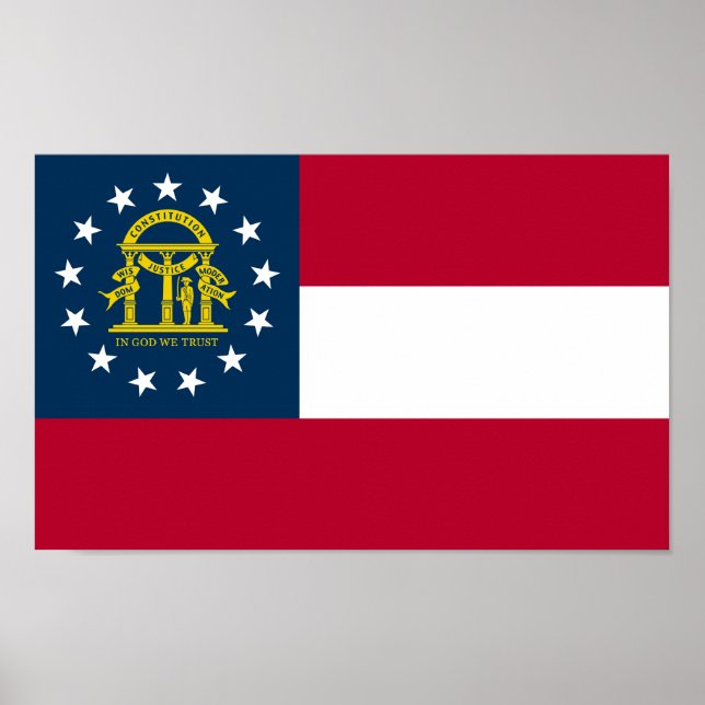 Póster Bandera del Estado de Georgia (Frente)
