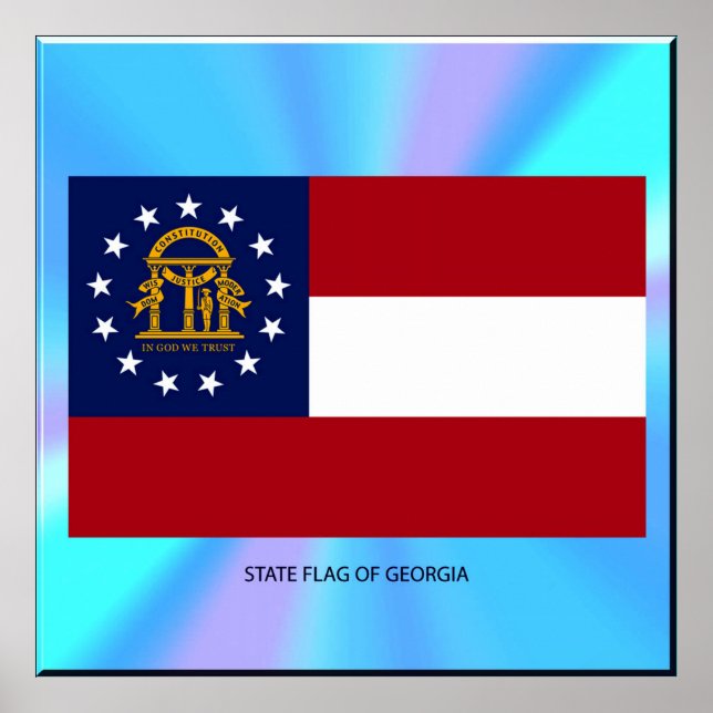 Póster Bandera del Estado de Georgia (Frente)