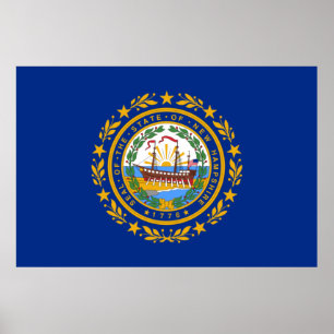 Póster Bandera del estado de Hampshire