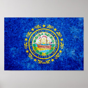 Póster Bandera del estado de Hampshire
