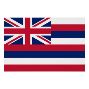 Póster Bandera del Estado de Hawái