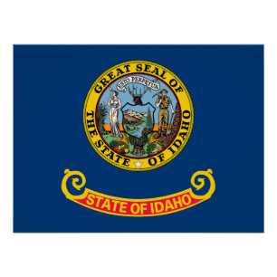 Póster Bandera del estado de Idaho