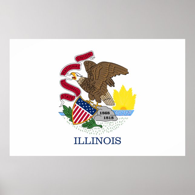 Póster Bandera del Estado de Illinois (Frente)