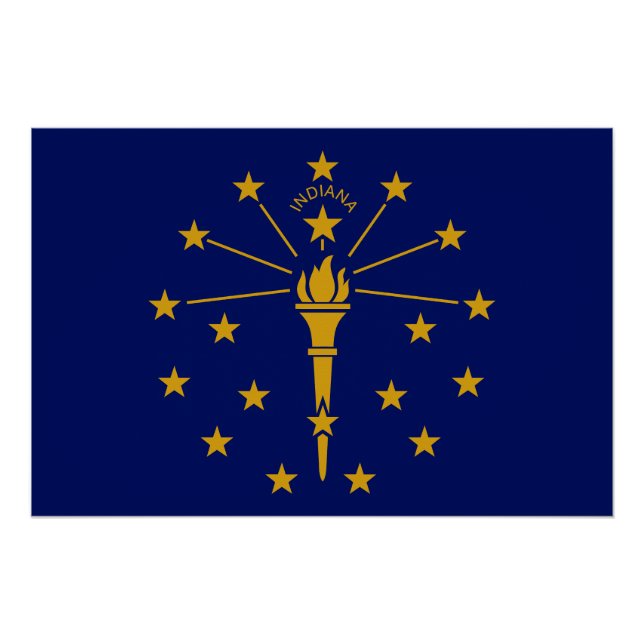Póster Bandera del Estado de Indiana (Anverso)