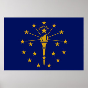 Póster Bandera del Estado de Indiana