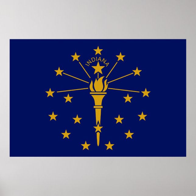 Póster Bandera del Estado de Indiana (Frente)