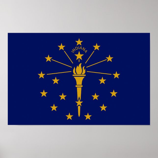 Póster Bandera del Estado de Indiana (Frente)