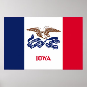 Póster Bandera del estado de Iowa