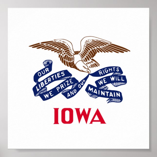 Póster Bandera del estado de Iowa (Frente)