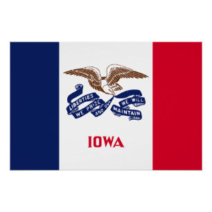 Póster Bandera del estado de Iowa
