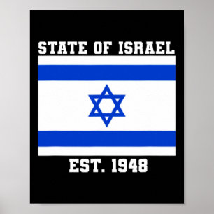 Póster Bandera Del Estado De Israel Este. Día de la Indep
