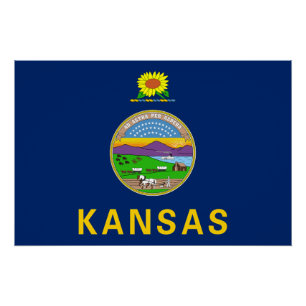 Póster Bandera del estado de Kansas