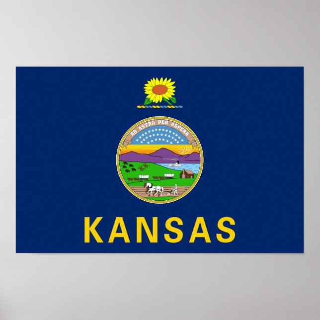 Póster Bandera del estado de Kansas (Frente)