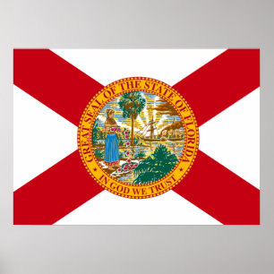 Póster Bandera del estado de la Florida
