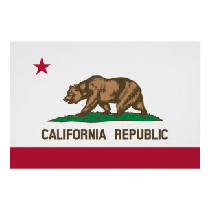 Póster Bandera del Estado de la República de California