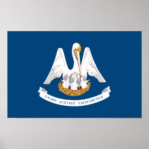 Póster Bandera del estado de Louisiana