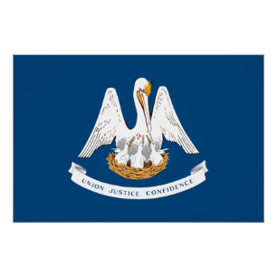 Póster Bandera del estado de Louisiana