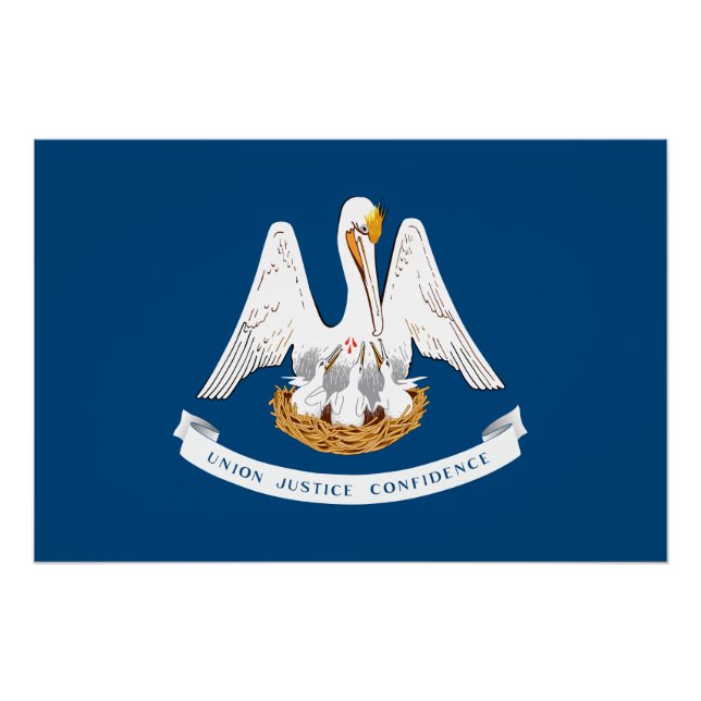 Póster Bandera del estado de Louisiana (Anverso)