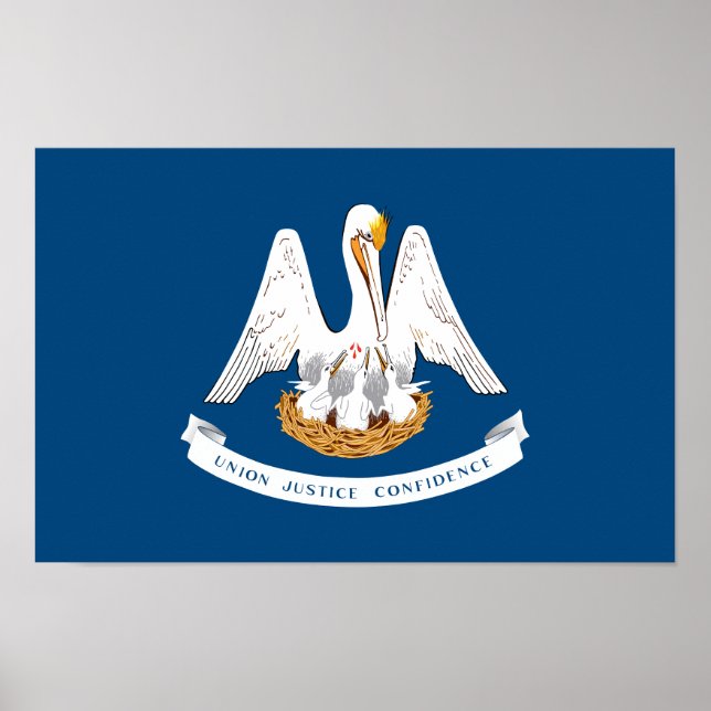 Póster Bandera del estado de Luisiana (Frente)