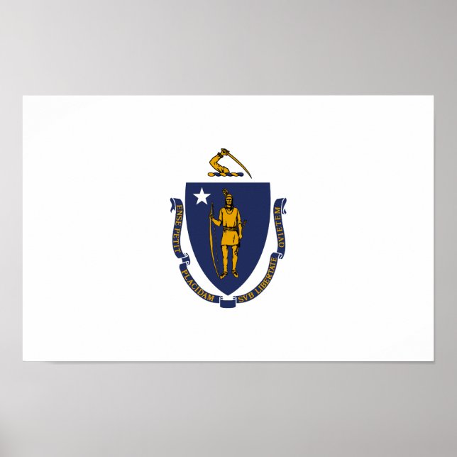 Póster Bandera del estado de Massachusetts (Frente)