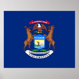 Póster Bandera del estado de Michigan