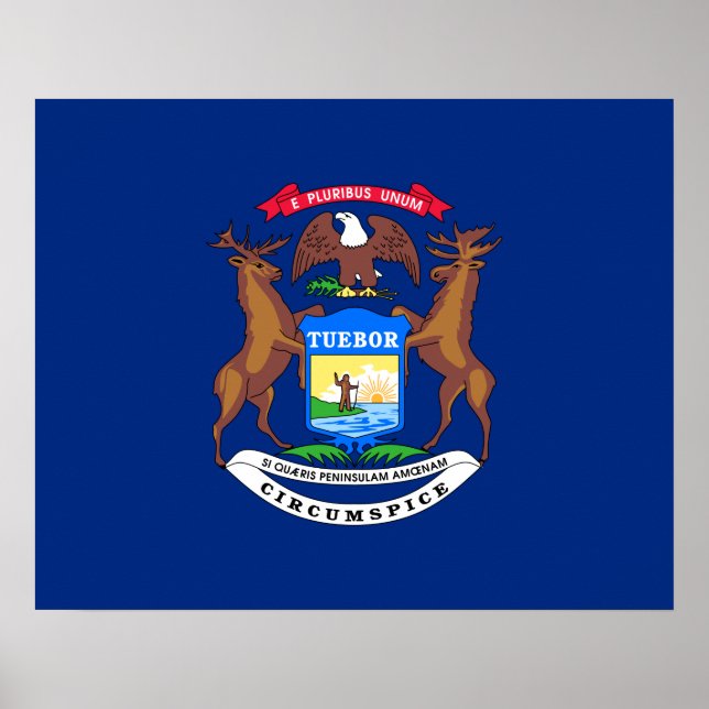 Póster Bandera del estado de Michigan (Frente)