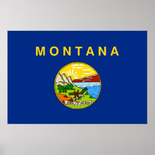 Póster Bandera del estado de Montana