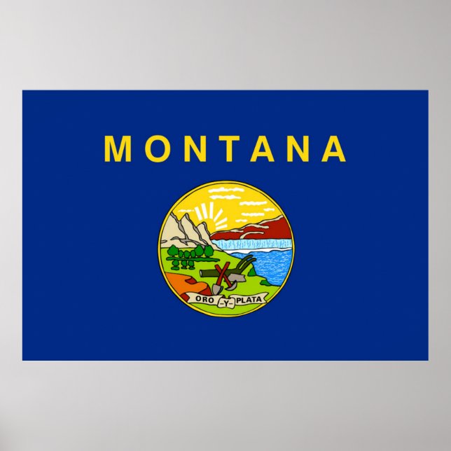 Póster Bandera del estado de Montana (Frente)