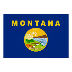 Póster Bandera del estado de Montana