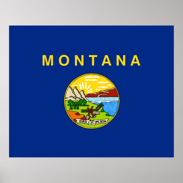 Póster Bandera del Estado de Montana (Frente)