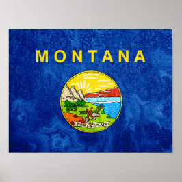 Póster Bandera del Estado de Montana