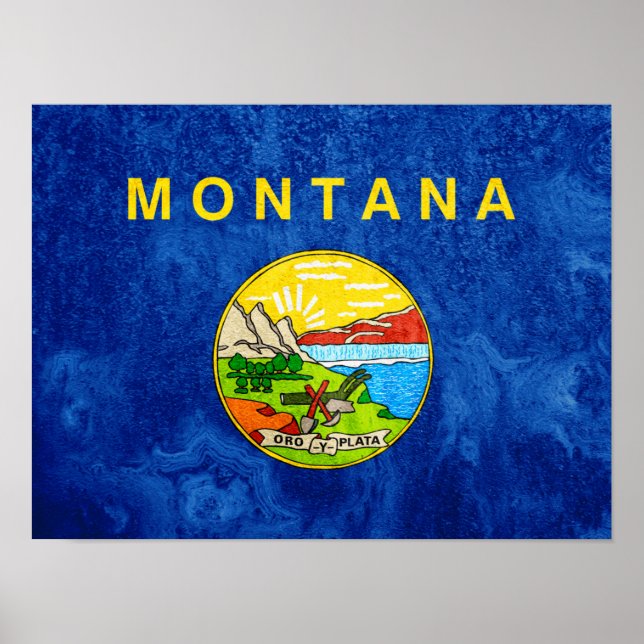 Póster Bandera del Estado de Montana (Frente)