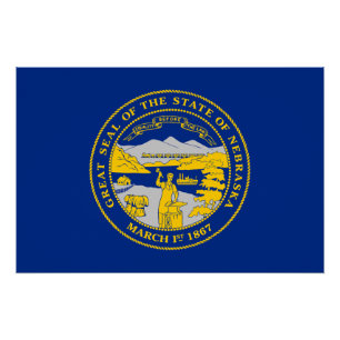 Póster Bandera del Estado de Nebraska