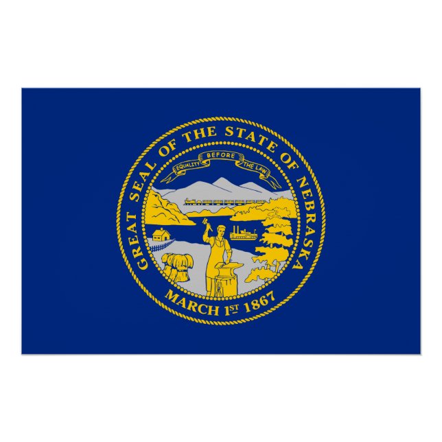 Póster Bandera del Estado de Nebraska (Anverso)