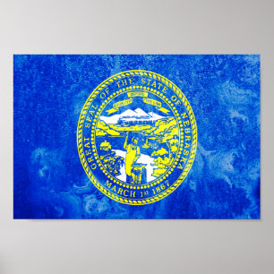 Póster Bandera del Estado de Nebraska