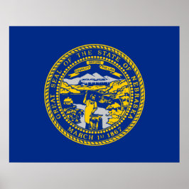 Póster Bandera del estado de Nebraska