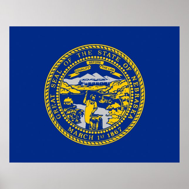 Póster Bandera del estado de Nebraska (Frente)