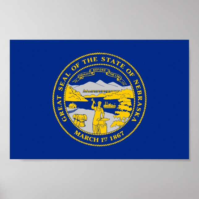 Póster Bandera del Estado de Nebraska (Frente)