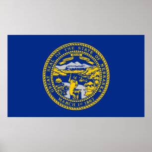 Póster Bandera del Estado de Nebraska