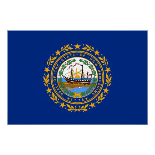 Póster Bandera del estado de New Hampshire