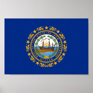 Póster Bandera del estado de New Hampshire