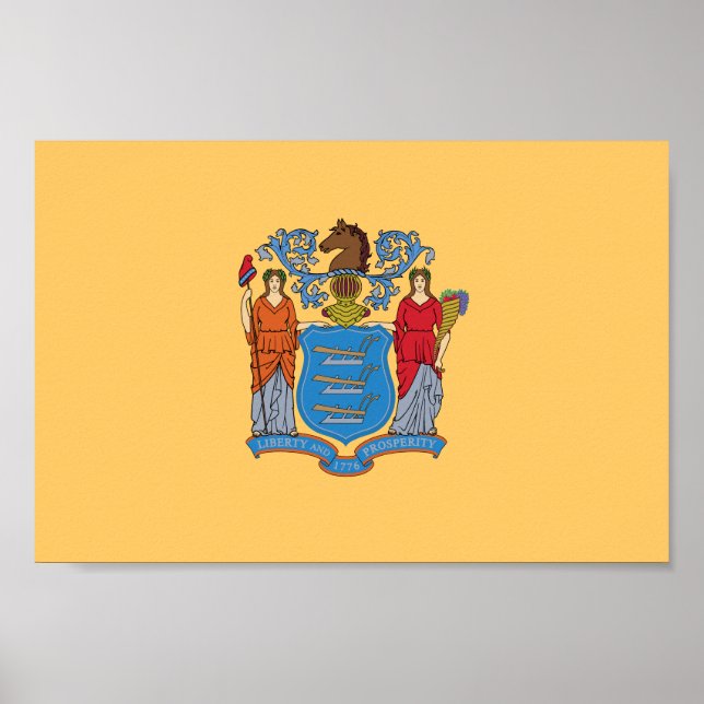 Póster Bandera del Estado de Nueva Jersey (Frente)