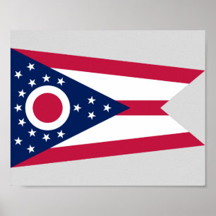 Póster Bandera del Estado de Ohio