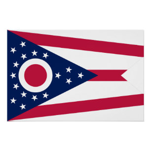Póster Bandera del Estado de Ohio