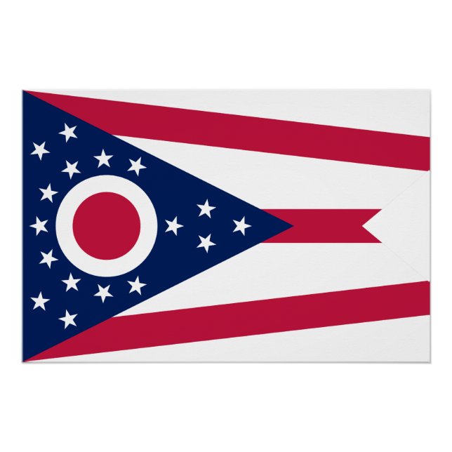 Póster Bandera del Estado de Ohio (Anverso)