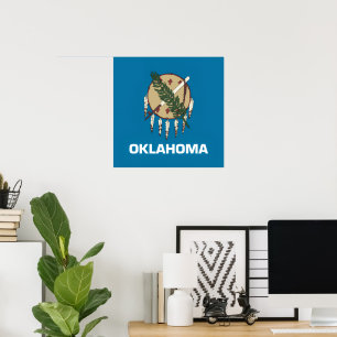 Póster bandera del estado de Oklahoma